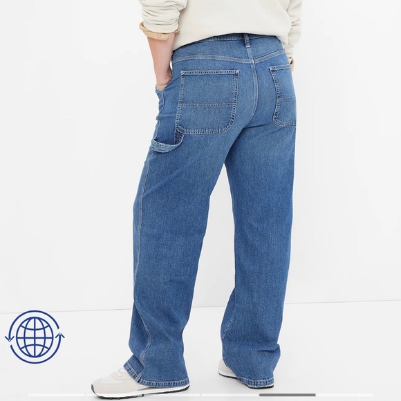 EUC Mid Rise '90s Loose Carpenter Jeans with Washwell Size 35 - Picture 2 of 6